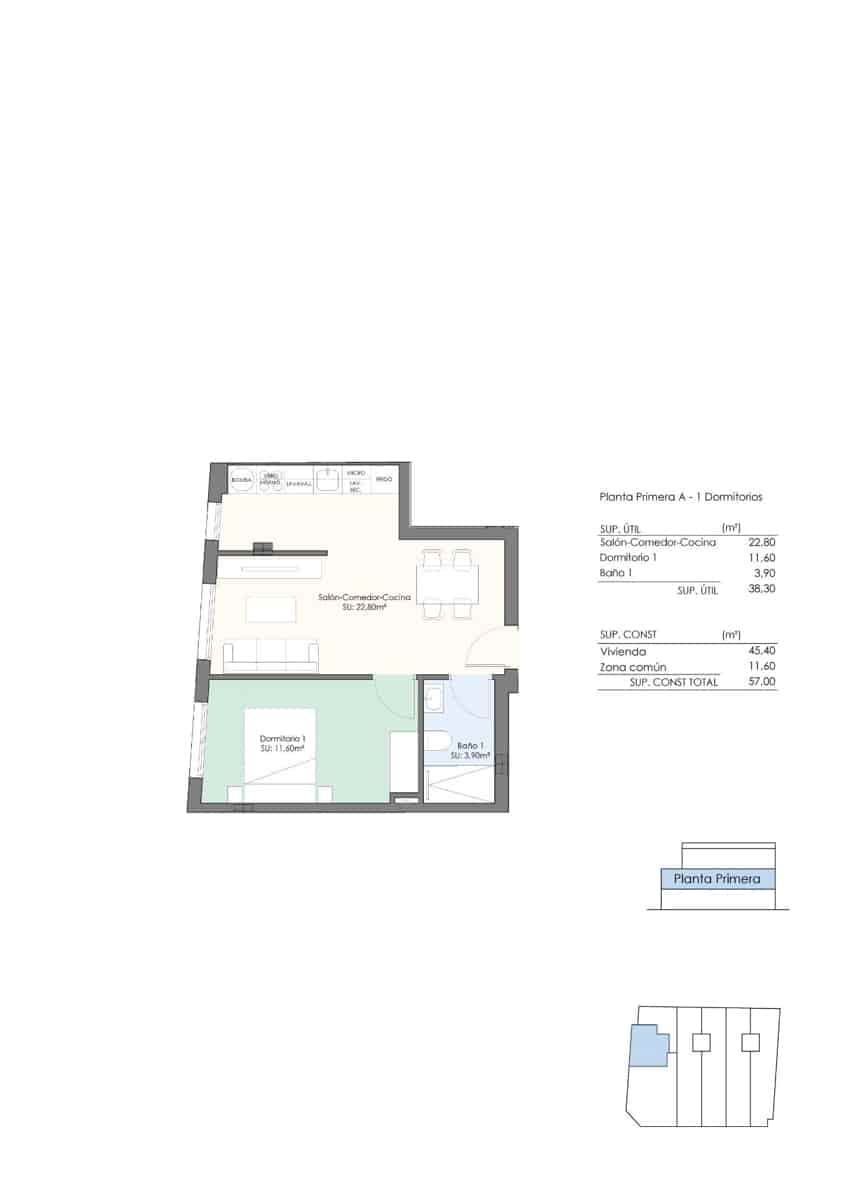 1 soveværelse Lejlighed til salg i Torrevieja med swimmingpool - € 219.000 (Ref: 7704531)