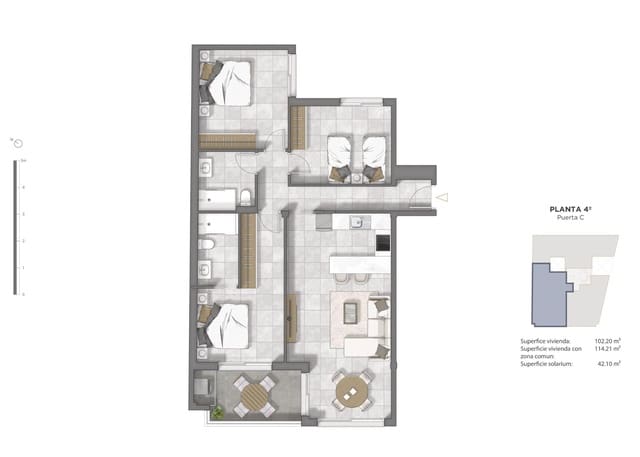 3 camera da letto Attico in vendita in Guardamar del Segura con piscina - 415.000 € (Rif: 7726366)