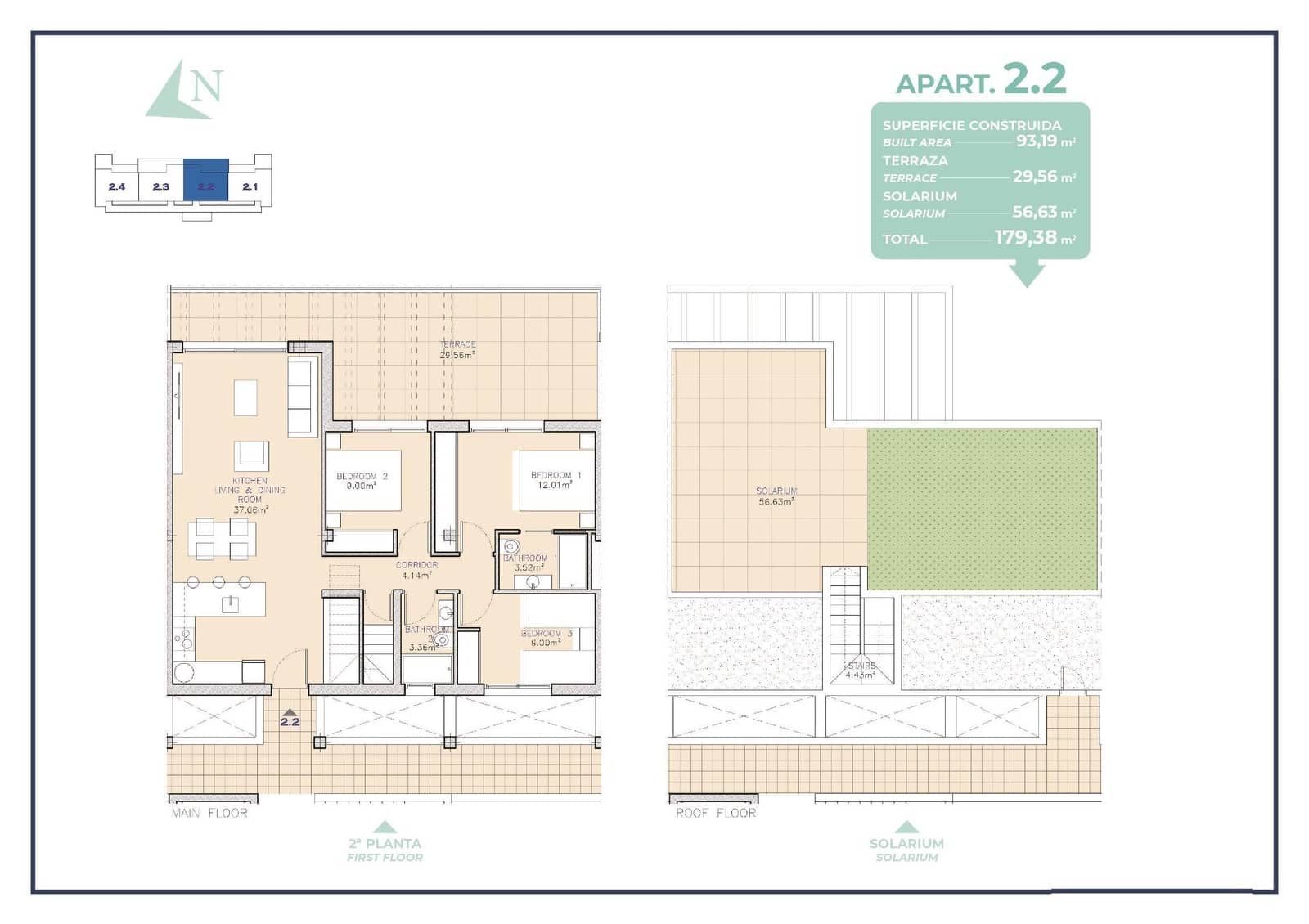 3 soverom Penthouse til salgs i Los Alcazares med svømmebasseng - € 389 000 (Ref: 7737052)