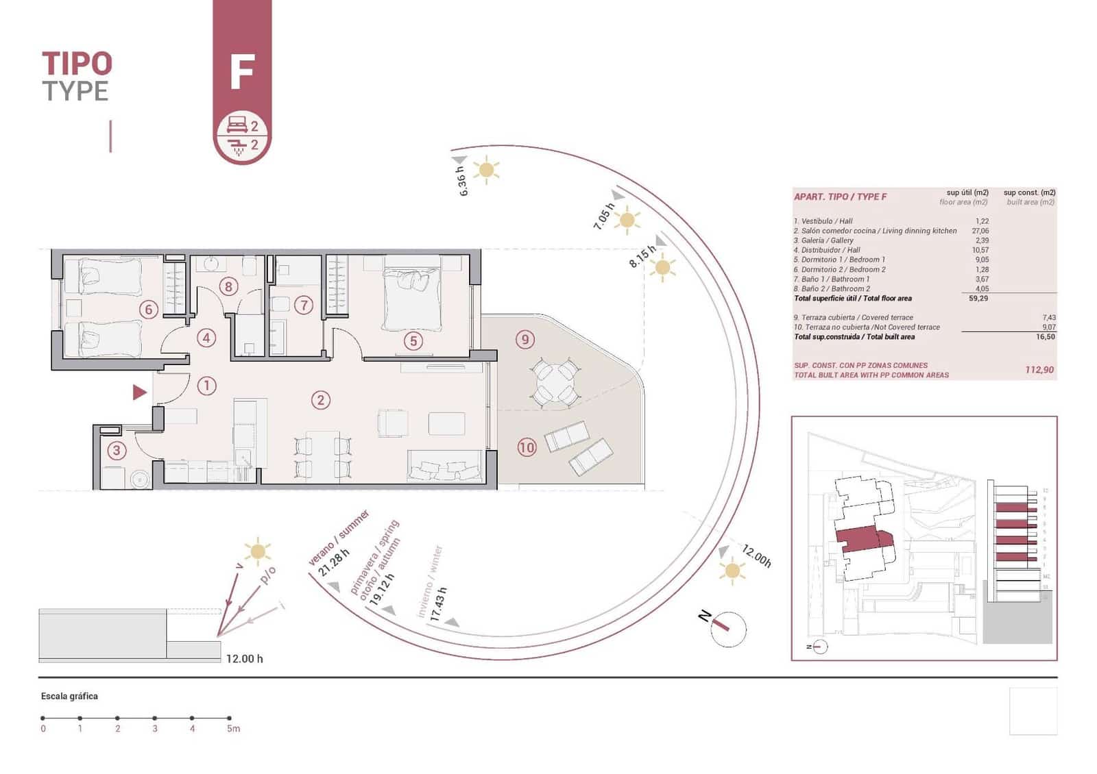 2 chambre Appartement à vendre à Calpe / Calp avec piscine garage - 449 000 € (Ref: 7874994)