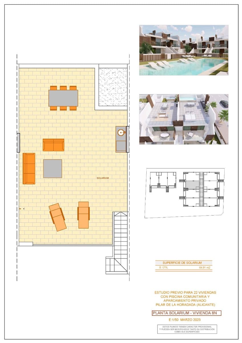 2 bedroom Bungalow for sale in Pilar de la Horadada with pool - € 262,900 (Ref: 7973282)