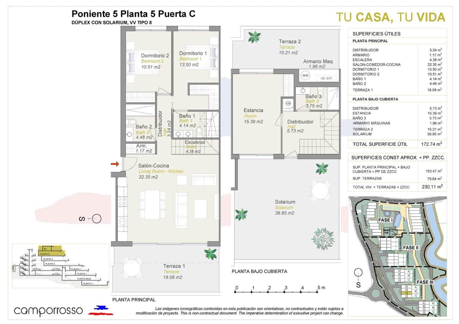 2 bedroom Penthouse for sale in Finestrat with pool garage - € 580,000 (Ref: 7973287)