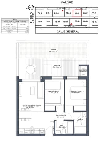 2 makuuhuone Kattohuoneisto myytävänä paikassa Benijófar mukana uima-altaan 
autotalli - 247 000 € (Ref: 8101572)