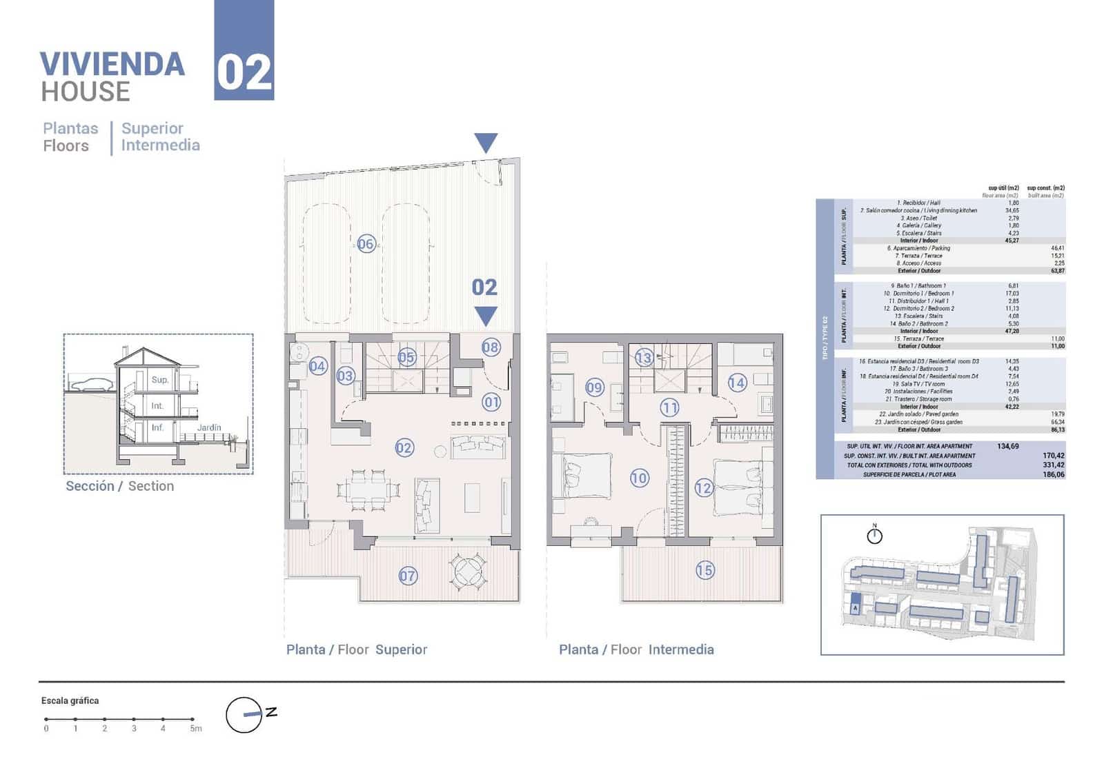 4 makuuhuone Paritalo myytävänä paikassa La Nucia mukana uima-altaan - 449 000 € (Ref: 8243889)