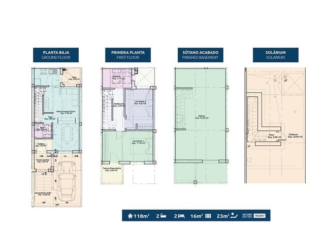 2 sovrum Radhus till salu i Gran Alacant, Santa Pola med pool garage - 299 000 € (Ref: 8322839)