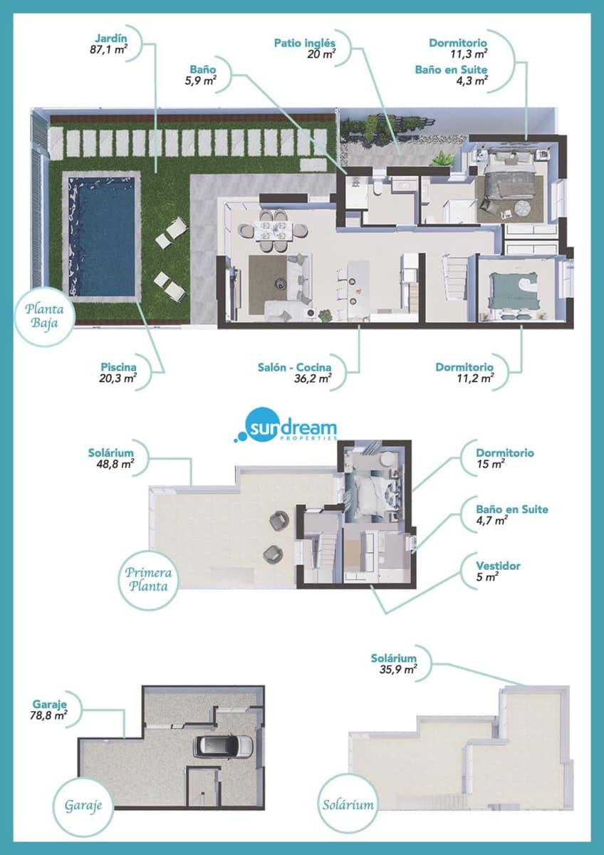 3 sypialnia Dom blizniak na sprzedaż w Los Alcazares z basenem garażem - 442 000 € (Ref: 8595333)