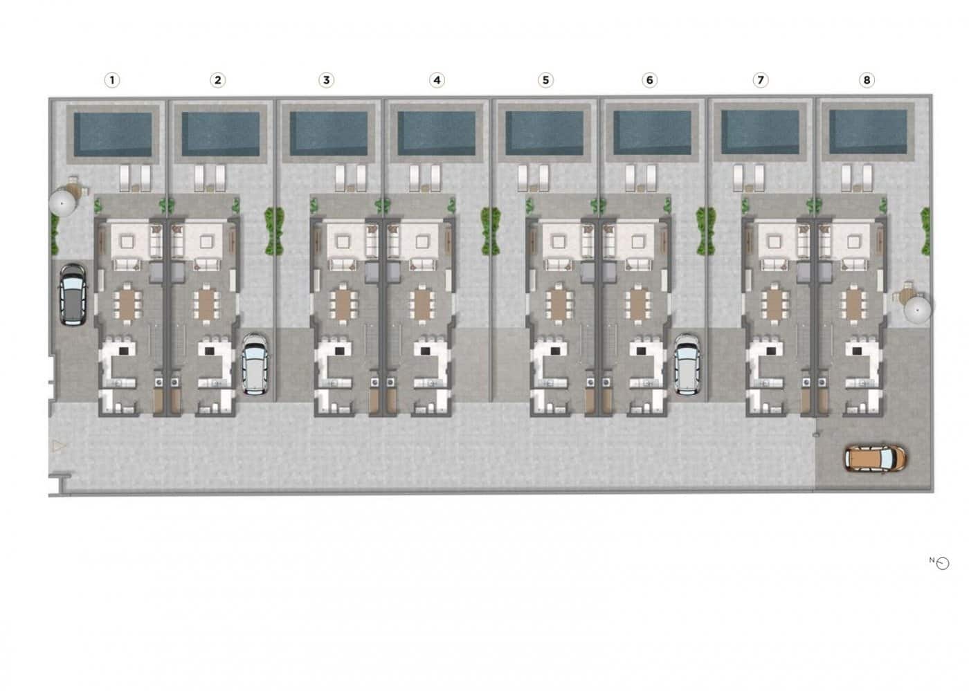 4 soveværelse Semi-Rækkehus til salg i Guardamar del Segura med swimmingpool - € 507.050 (Ref: 8620085)