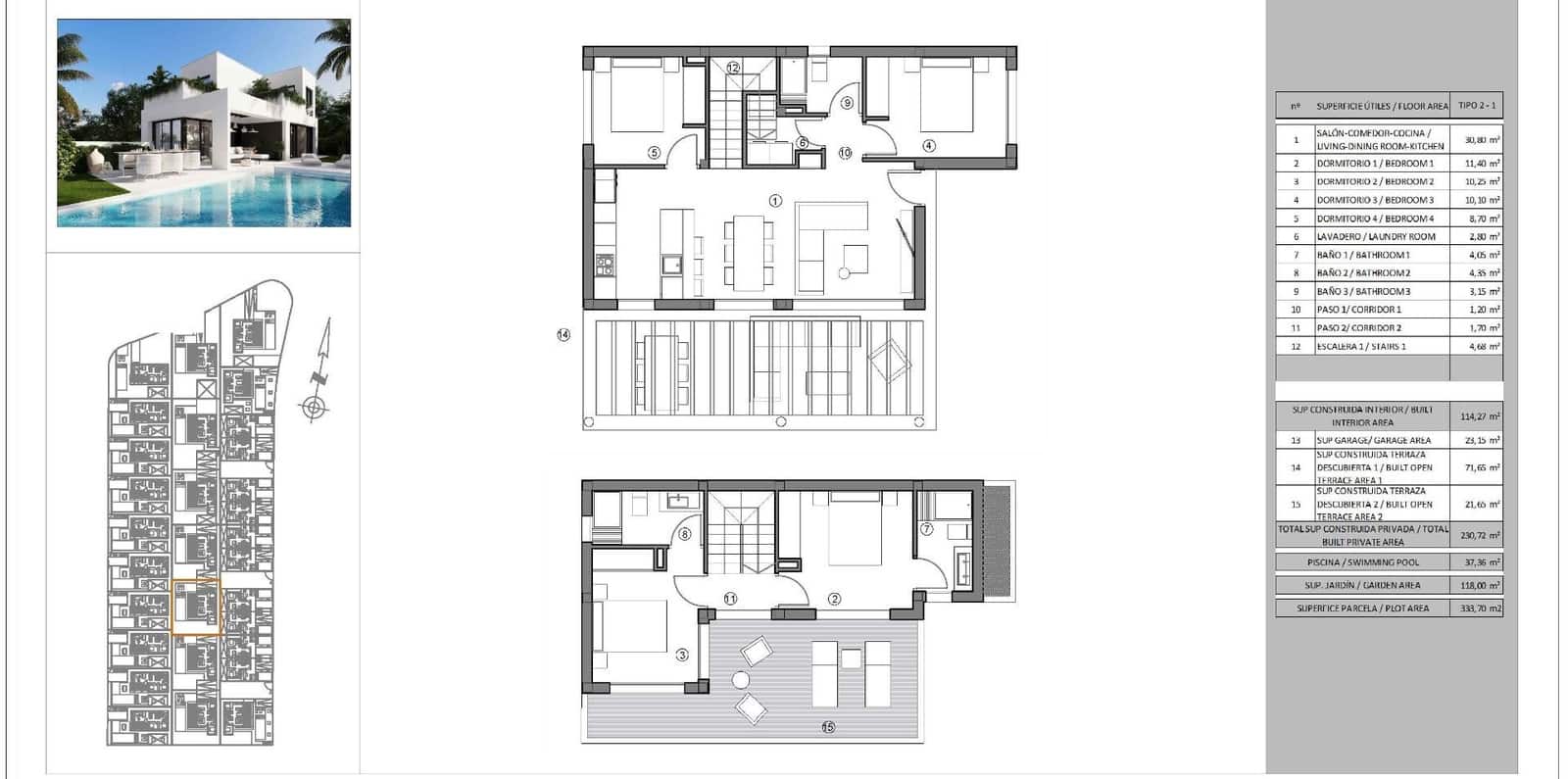4 sypialnia Willa na sprzedaż w Finestrat z basenem garażem - 643 000 € (Ref: 8879787)