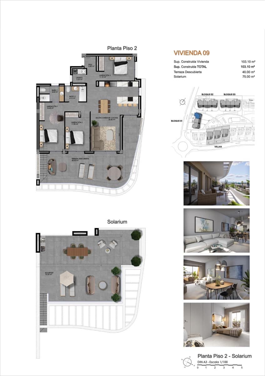 3 soverom Penthouse til salgs i Finestrat med svømmebasseng - € 595 000 (Ref: 8935025)