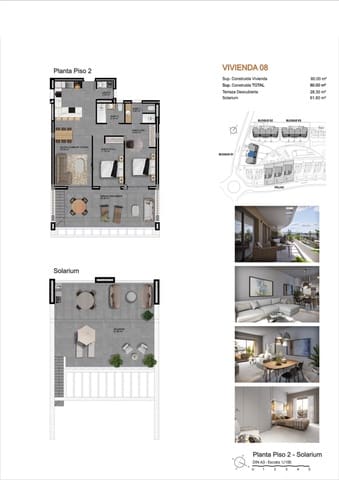 2 soverom Penthouse til salgs i Finestrat med svømmebasseng - € 485 000 (Ref: 8935026)