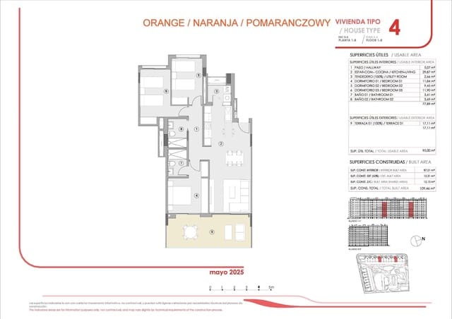 3 slaapkamer Appartement te koop in Punta Prima, Torrevieja met zwembad - € 374.000 (Ref: 9106637)