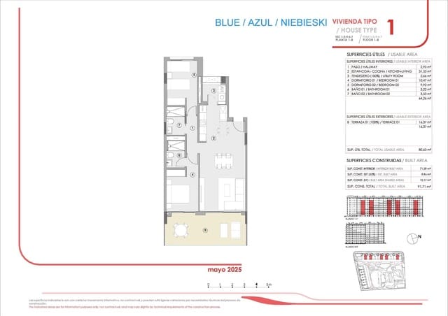 2 slaapkamer Appartement te koop in Punta Prima, Torrevieja met zwembad - € 339.000 (Ref: 9106638)