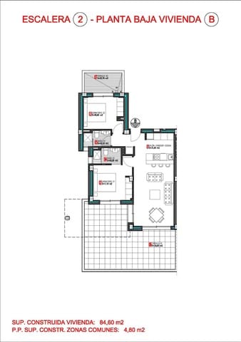 2 soveværelse Lejlighed til salg i Aguas Nuevas, Torrevieja med swimmingpool - € 274.900 (Ref: 9551872)