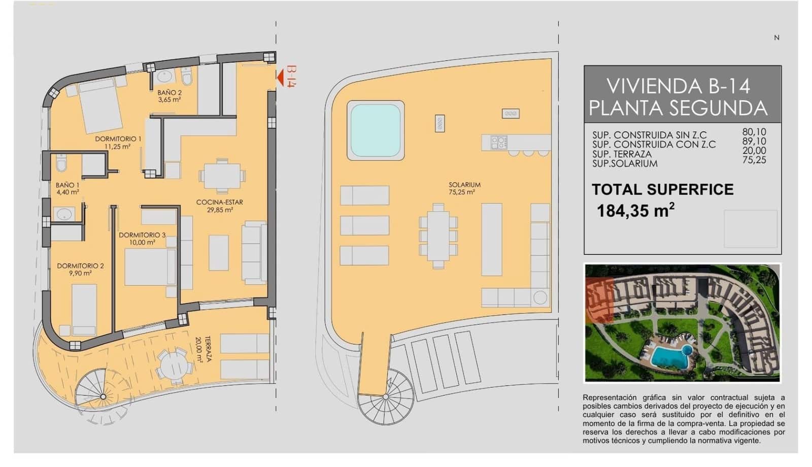 3 Zimmer Penthouse zu verkaufen in Los Alcazares mit Pool - 409.900 € (Ref: 9732383)