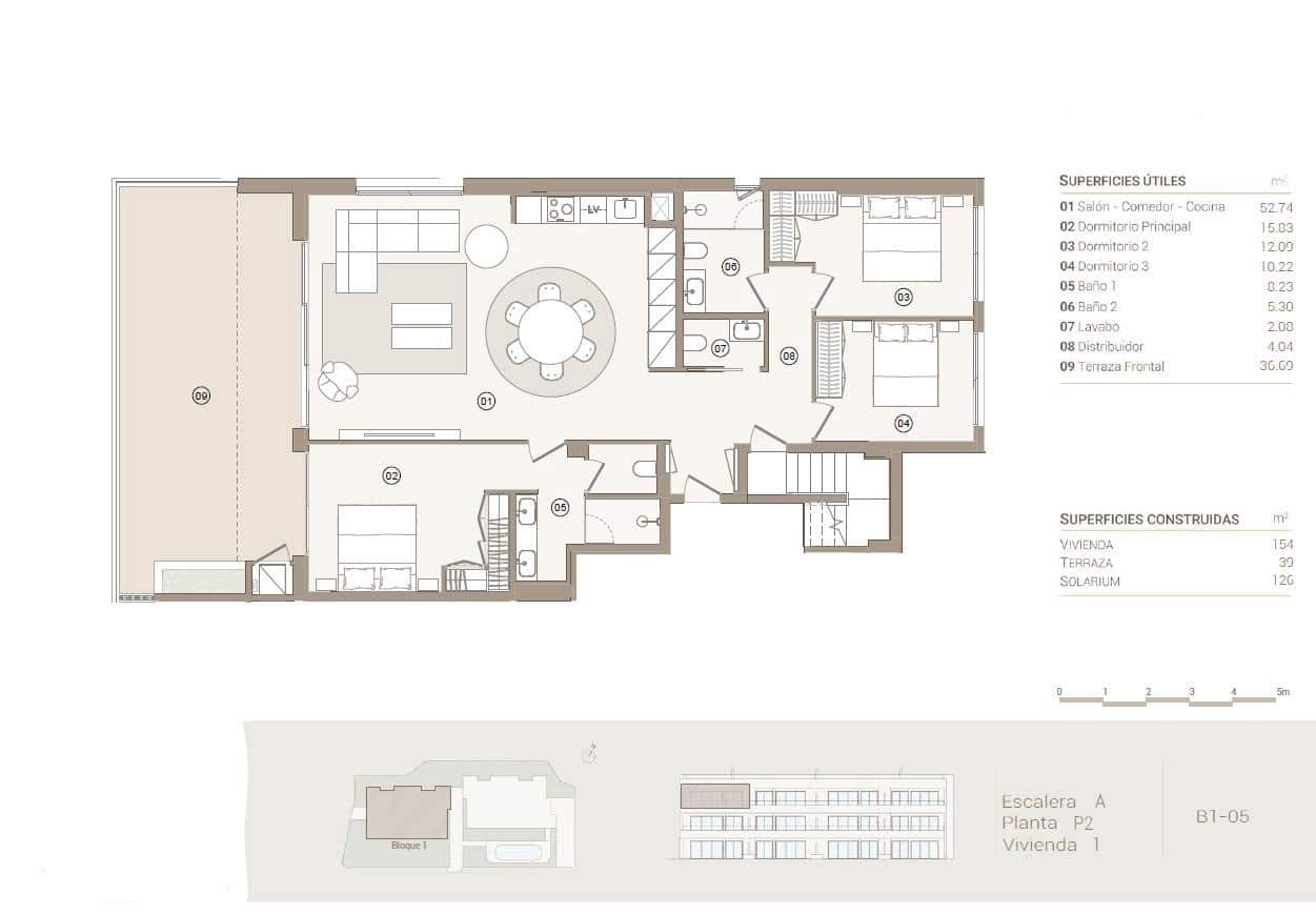 3 sypialnia Penthouse na sprzedaż w Las Colinas Golf z garażem - 895 000 € (Ref: 9851911)