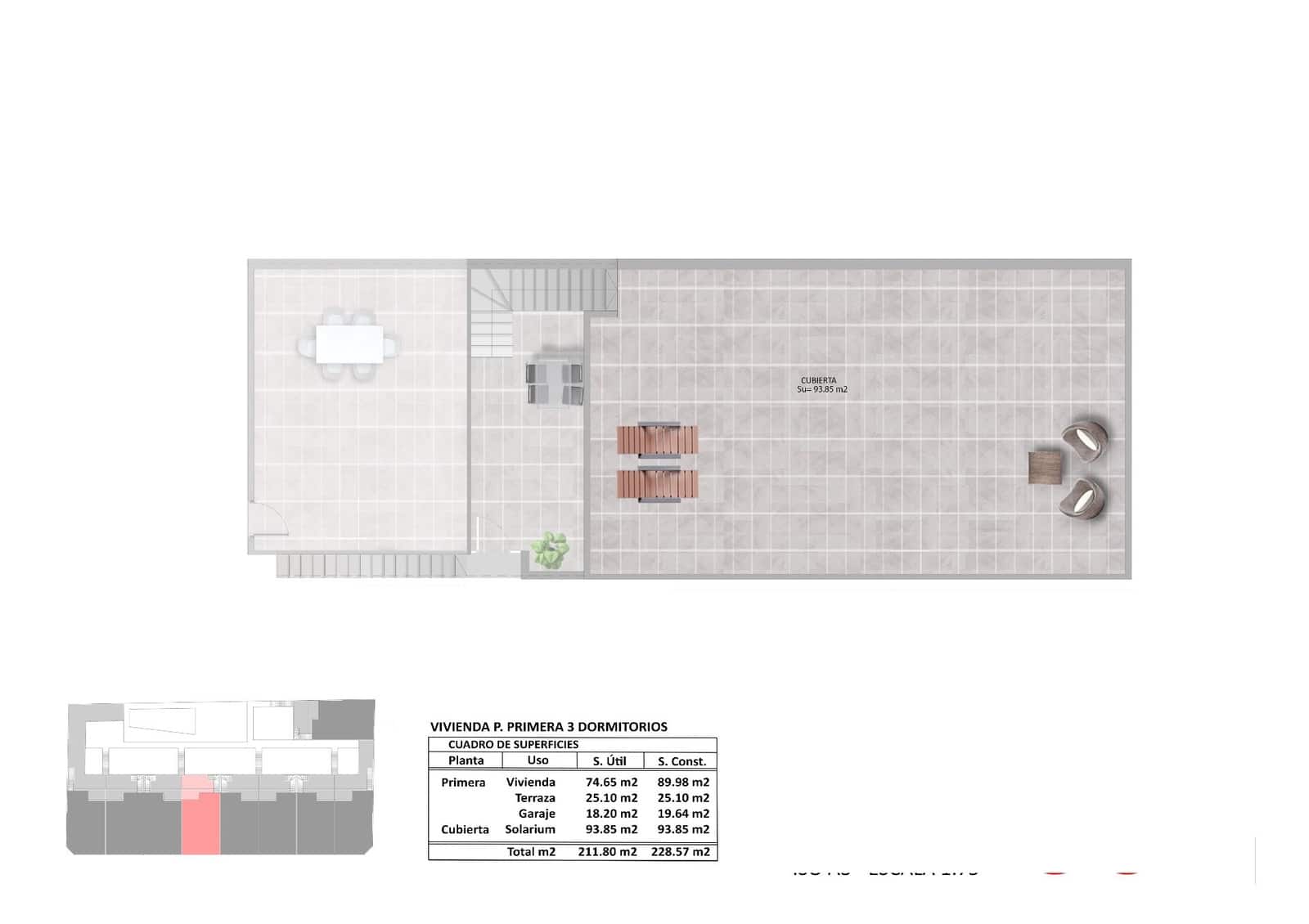 3 Zimmer Bungalow zu verkaufen in Pilar de la Horadada mit Pool Garage - 221.900 € (Ref: 7283929)