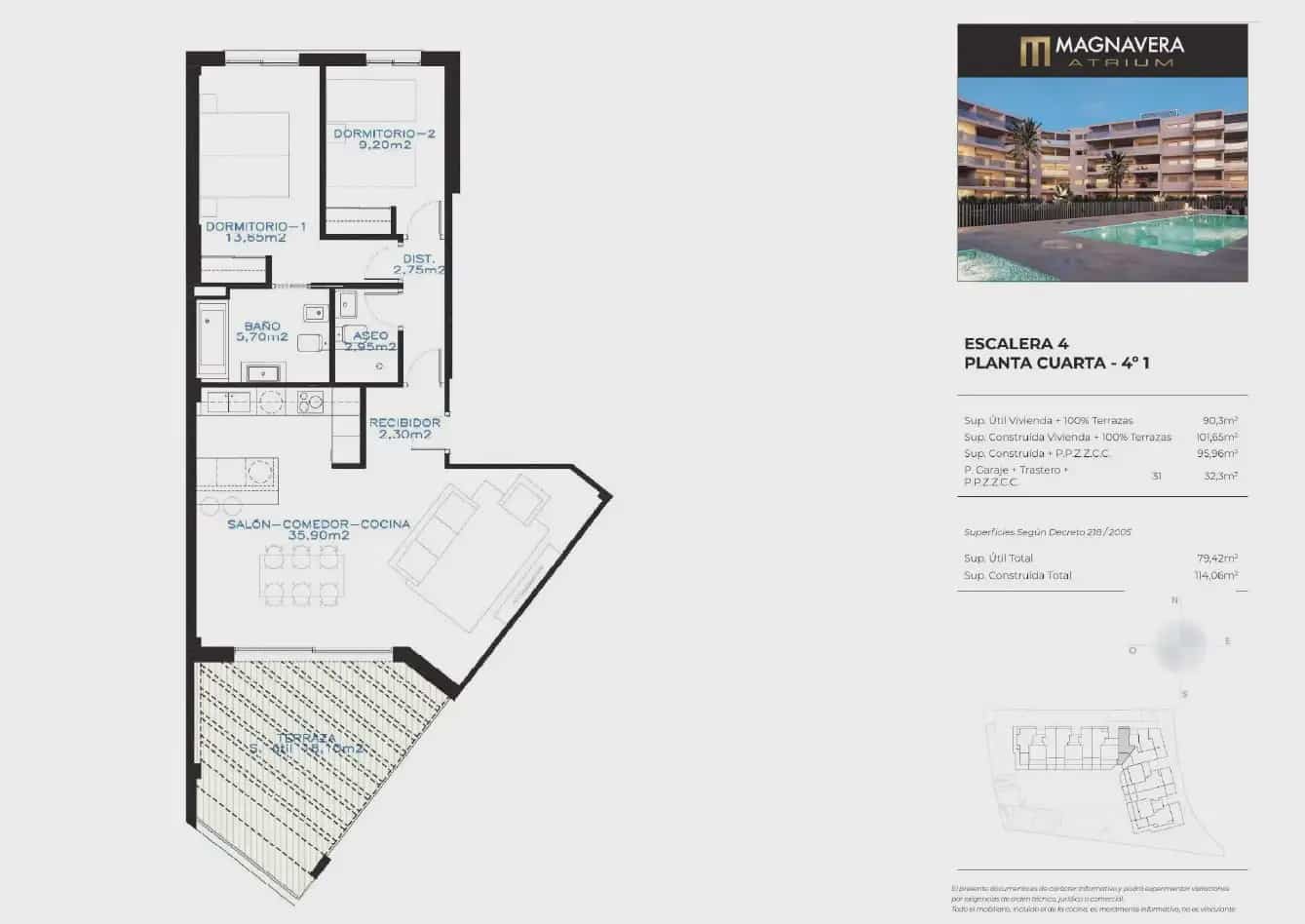 2 bedroom Penthouse for sale in Cuevas del Almanzora with pool garage - € 315,000 (Ref: 9932343)