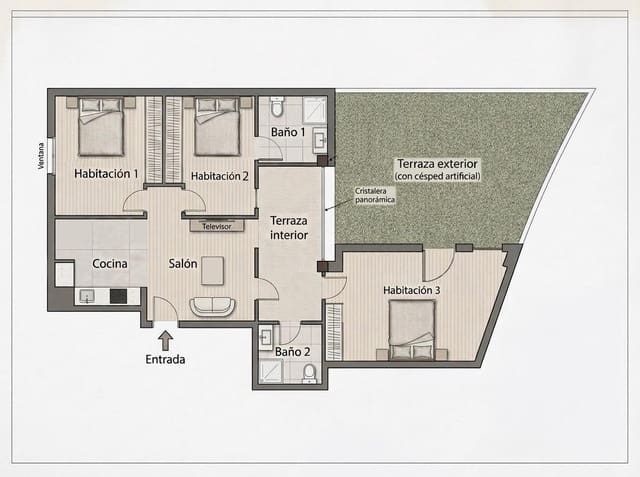 3 sovrum Lägenhet till salu i Arxiduc, Palma de Mallorca - 590 000 € (Ref: 10037545)