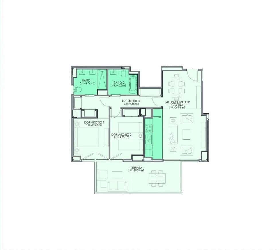 2 bedroom Penthouse for sale in Calpe / Calp with pool - € 599,250 (Ref: 8119759)