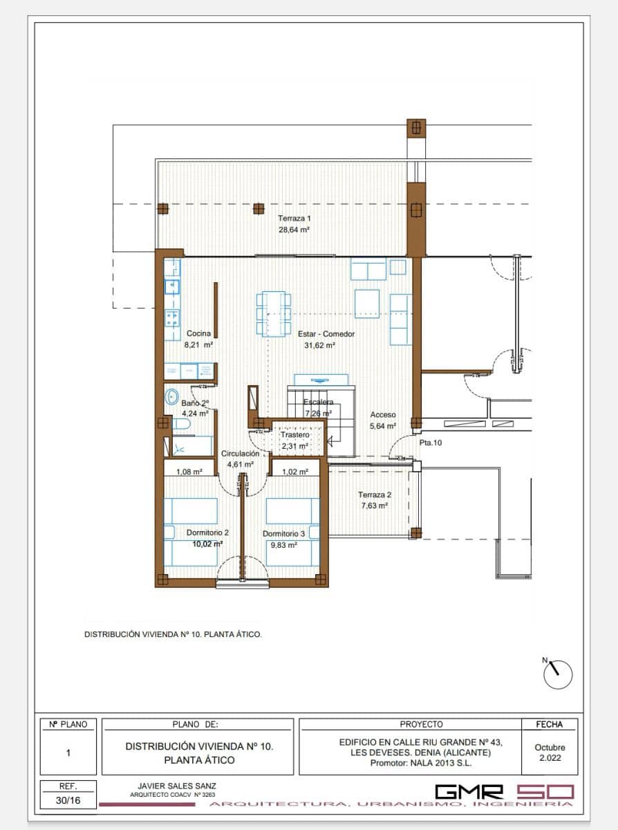 3 sypialnia Penthouse na sprzedaż w Denia - 1 050 000 € (Ref: 9016493)