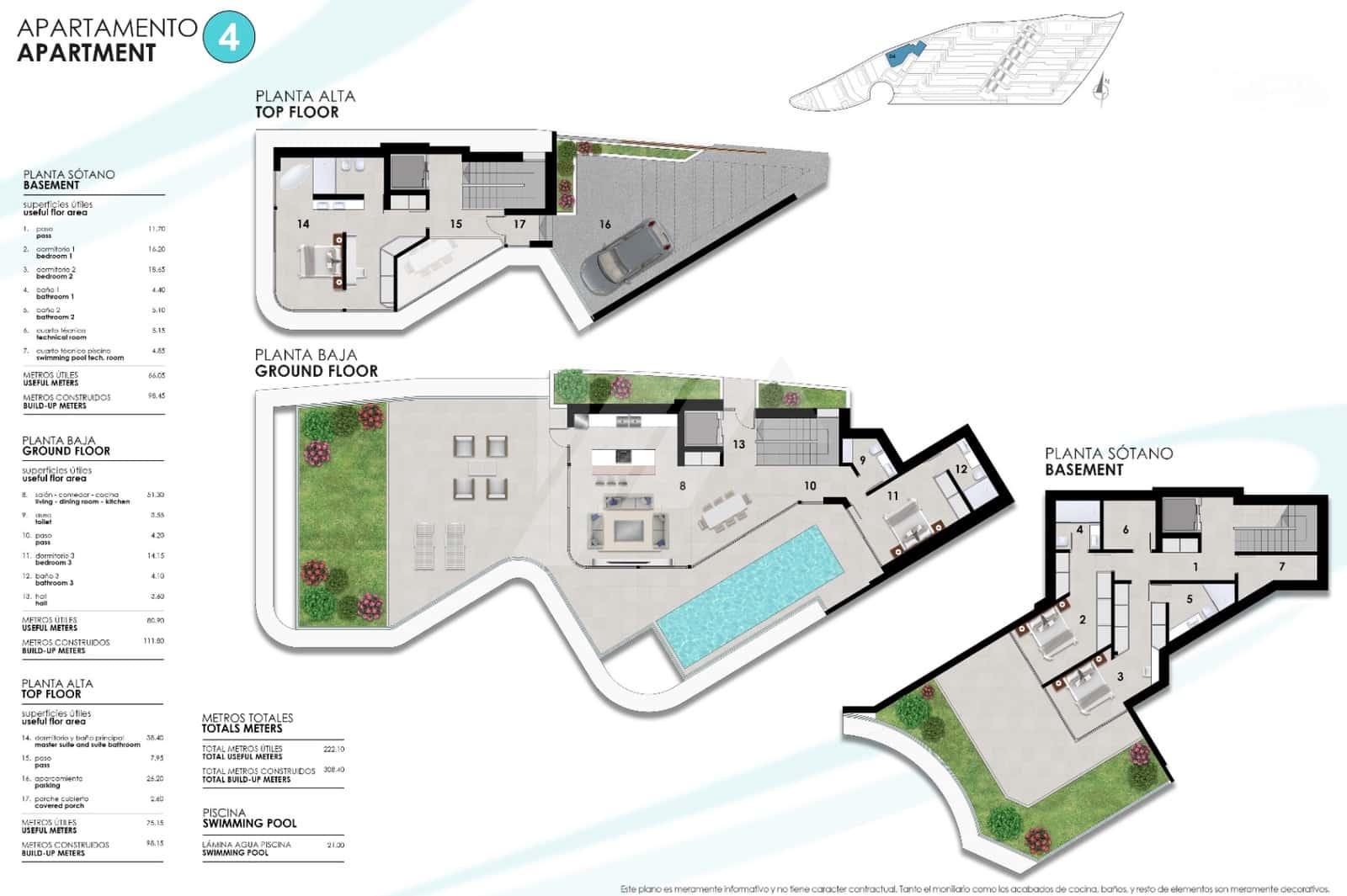 3 soveværelse Penthouse til salg i Altea med swimmingpool garage - € 2.150.000 (Ref: 9427991)