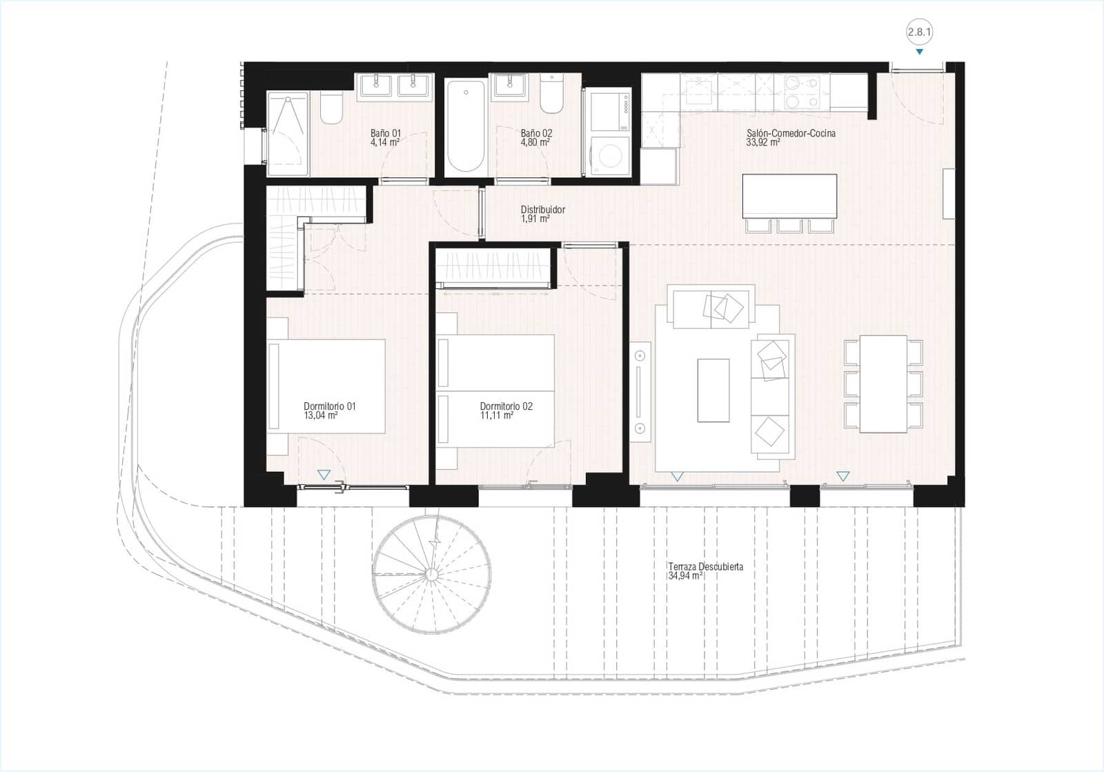 2 chambre Penthouse à vendre à La Villajoyosa / Vila Joiosa avec piscine garage - 655 000 € (Ref: 9547042)