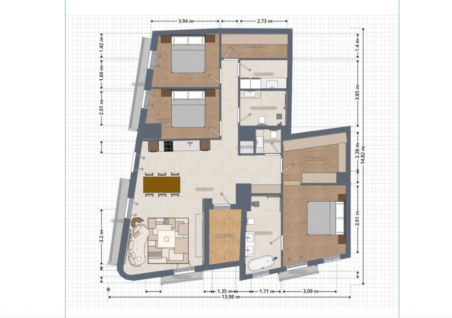 Apartamento de 3 habitaciones en Palma de Mallorca en venta - 1.495.000 € (Ref: 9701405)