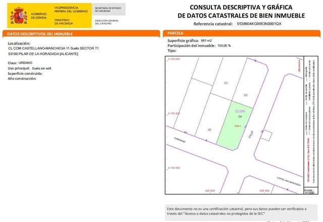 Area Edificabile da affittare in Pilar de la Horadada - 1.000 € (Rif: 9895322)