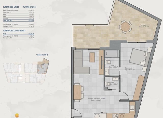 1 Zimmer Apartment zu verkaufen in Lo Pagan, San Pedro del Pinatar mit Garage - 183.000 € (Ref: 9895330)