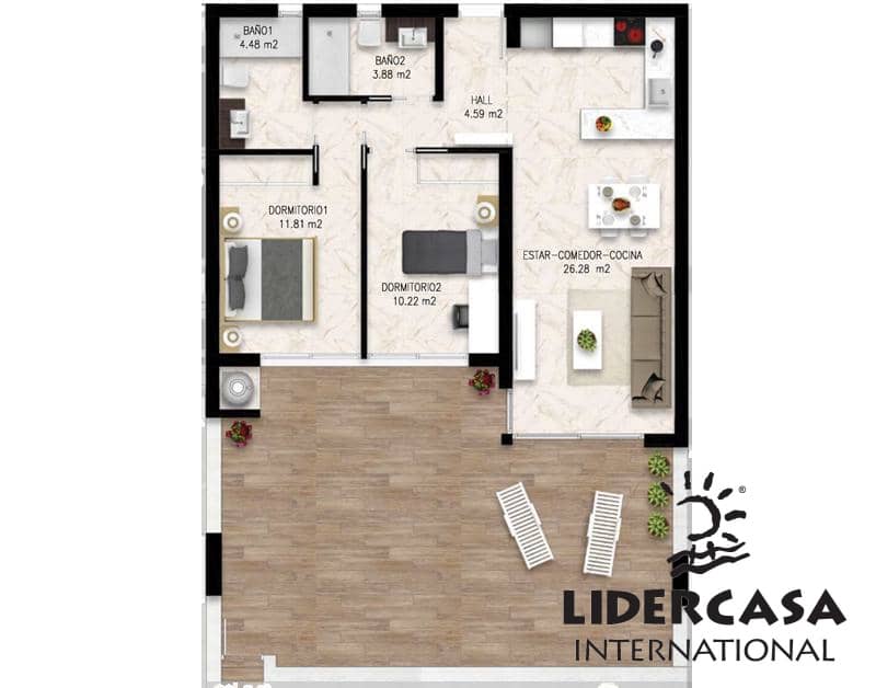 Apartamento de 2 habitaciones en Guardamar del Segura en venta con piscina garaje - 299.000 € (Ref: 9450747)