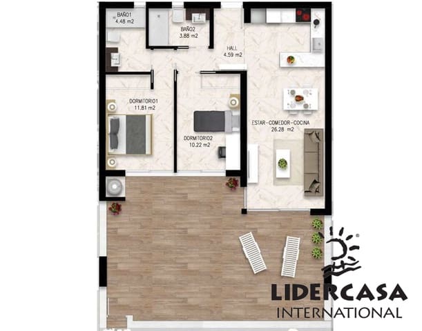 Apartamento de 2 habitaciones en Puerto Deportivo, Guardamar del Segura en venta con piscina garaje - 299.000 € (Ref: 9450747)