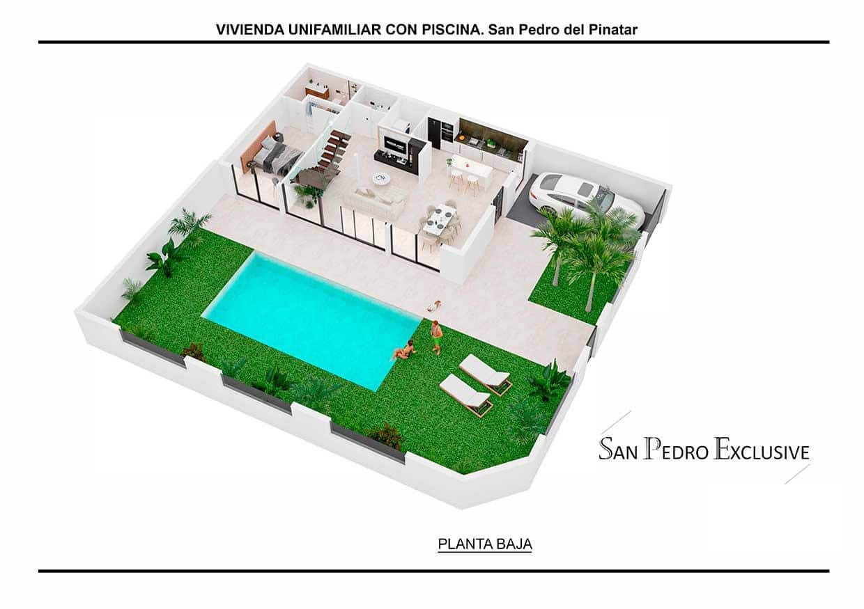 3 chambre Villa/Maison à vendre à San Pedro del Pinatar avec piscine garage - 578 000 € (Ref: 9450778)