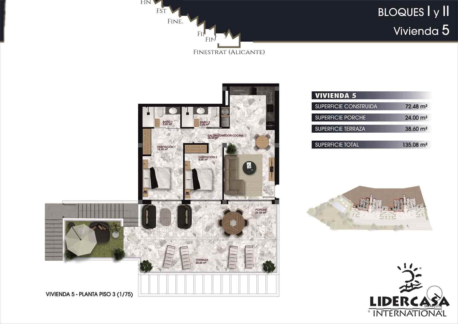 2 bedroom Apartment for sale in Finestrat with pool garage - € 345,000 (Ref: 9450799)