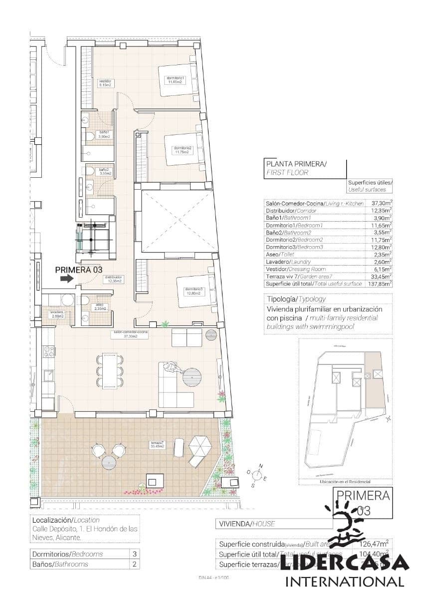 2 makuuhuone Huoneisto myytävänä paikassa Hondon de las Nieves mukana uima-altaan 
autotalli - 205 000 € (Ref: 9450806)