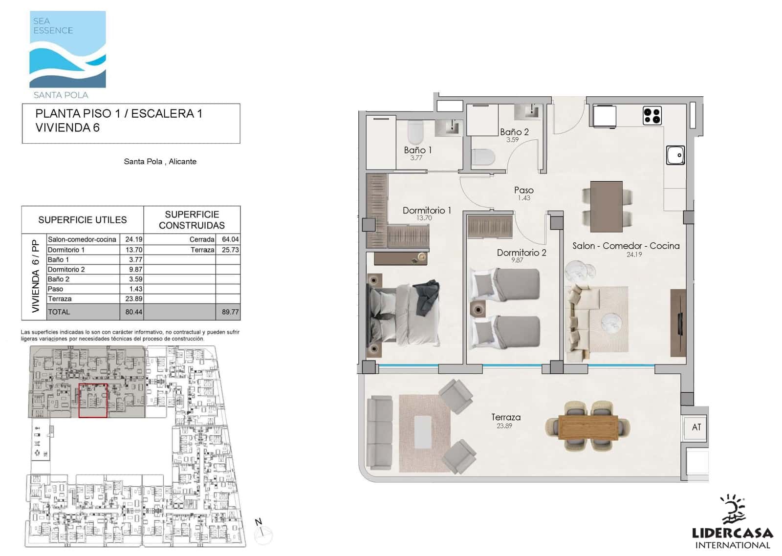 3 soverom Leilighet til salgs i Santa Pola med svømmebasseng garasje - € 245 000 (Ref: 9473272)