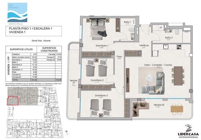 3 bedroom Apartment for sale in Noroeste, Santa Pola with pool garage - € 245,000 (Ref: 9473272)