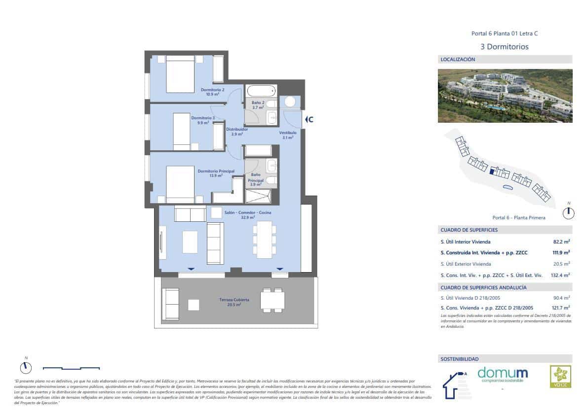 3 camera da letto Appartamento in vendita in Bahia Dorada con piscina garage - 413.000 € (Rif: 8863712)