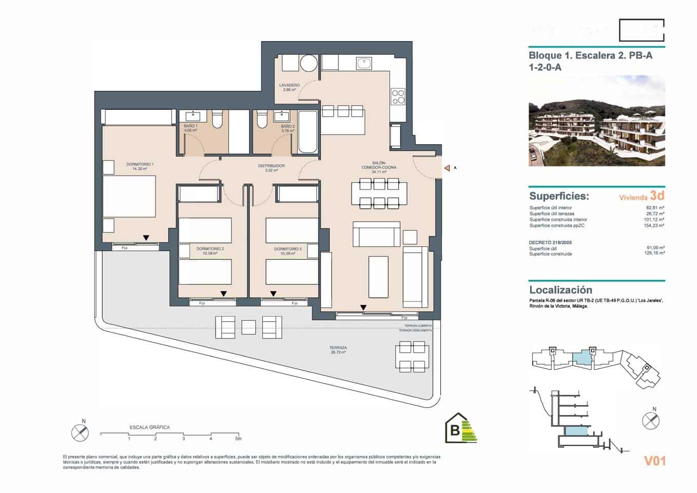 3 slaapkamer Flat te koop in Rincon de la Victoria met zwembad garage - € 480.000 (Ref: 8925327)