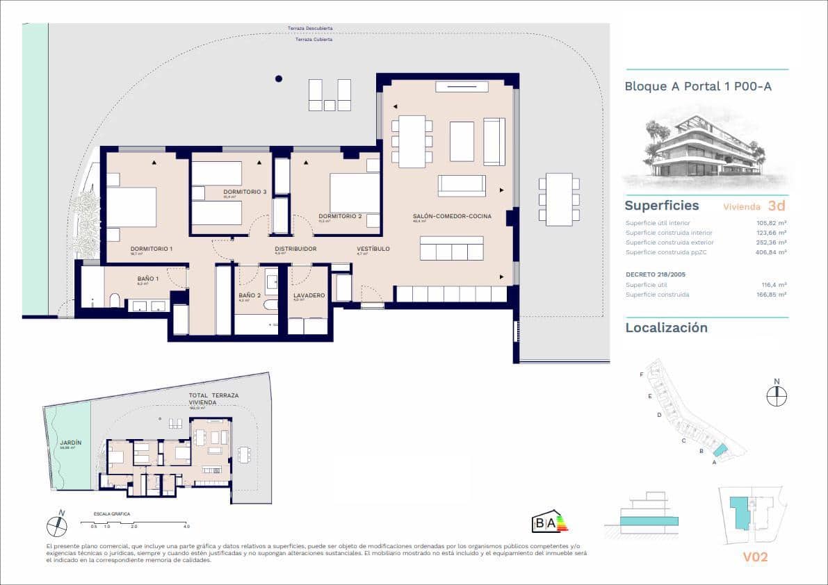 3 camera da letto Appartamento in vendita in Buenas Noches con piscina garage - 833.150 € (Rif: 8983571)