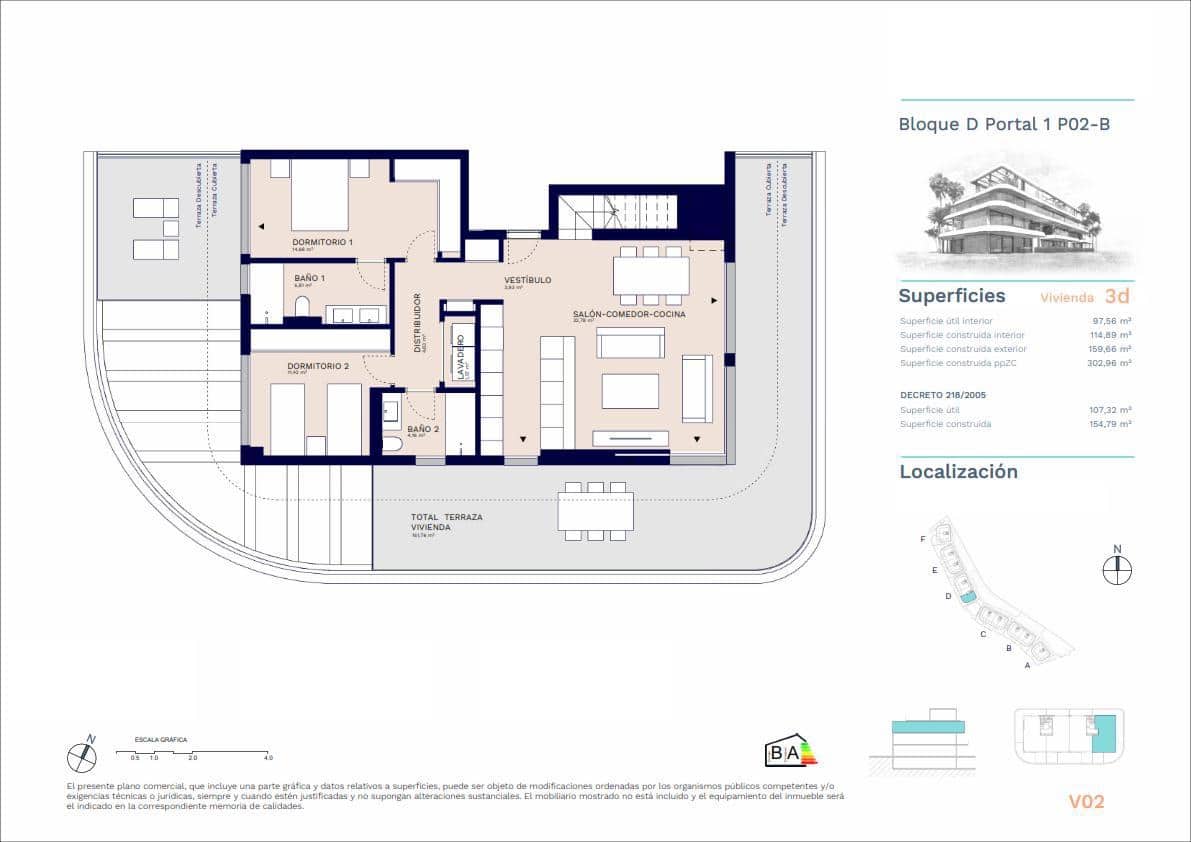3 camera da letto Appartamento in vendita in Buenas Noches con piscina garage - 1.081.000 € (Rif: 8983572)