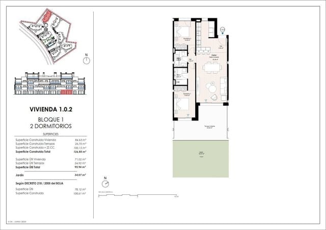 2 makuuhuone Asunto myytävänä paikassa Doña Julia Golf, Casares mukana uima-altaan 
autotalli - 463 000 € (Ref: 9038286)