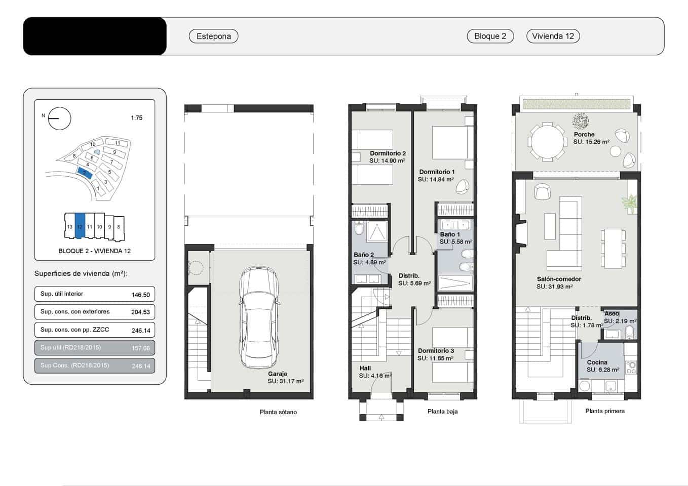 3 soveværelse Villa til salg i Estepona med swimmingpool garage - € 470.250 (Ref: 9038288)