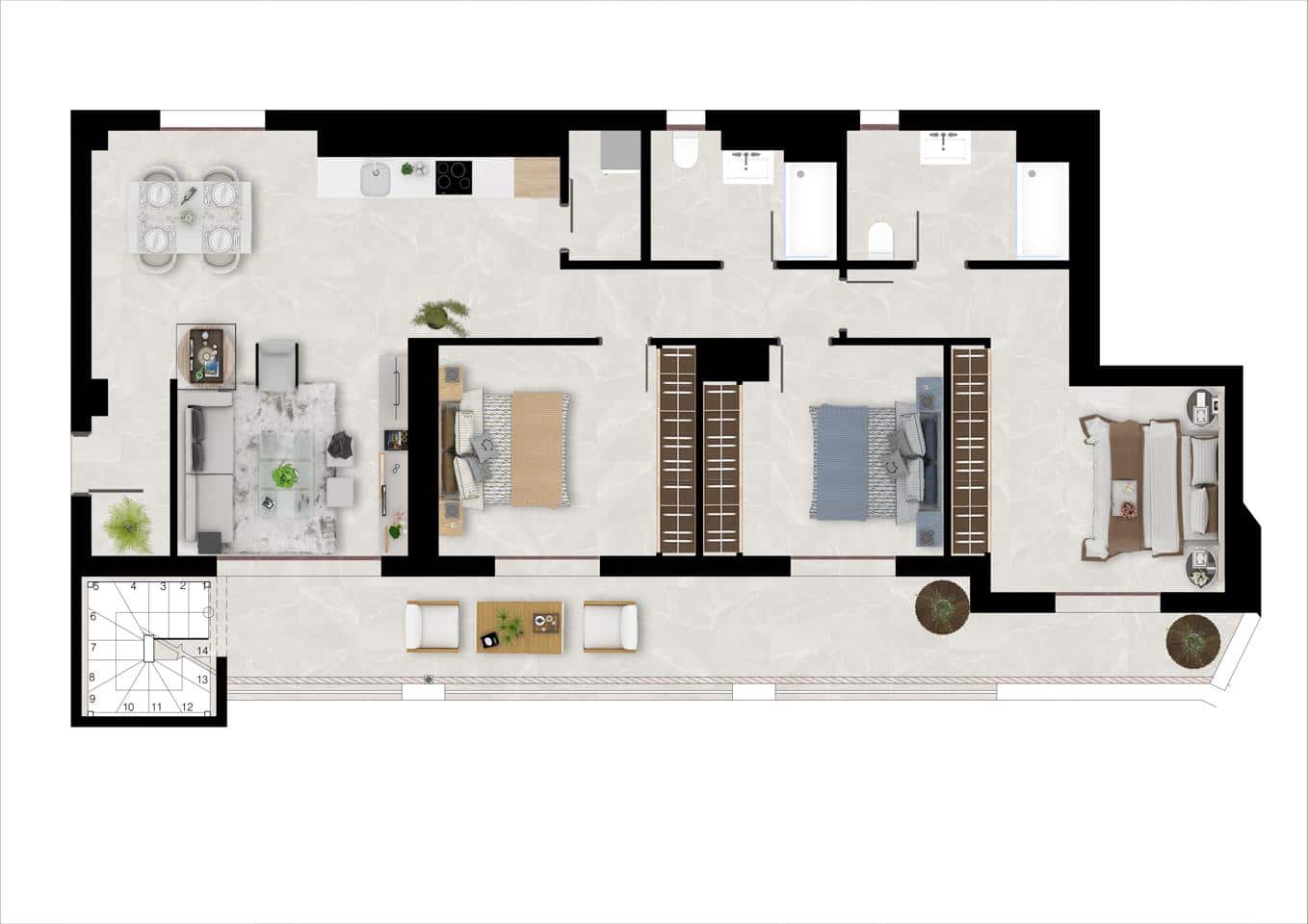 3 soveværelse Lejlighed til salg i Benahavis med swimmingpool garage - € 890.000 (Ref: 9133583)