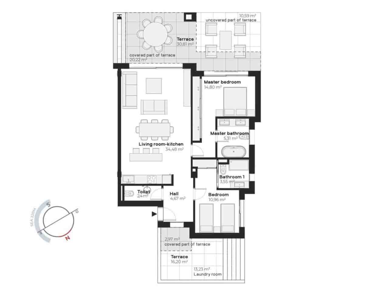 2 sypialnia Mieszkanie na sprzedaż w Casares z basenem garażem - 670 000 € (Ref: 9598051)