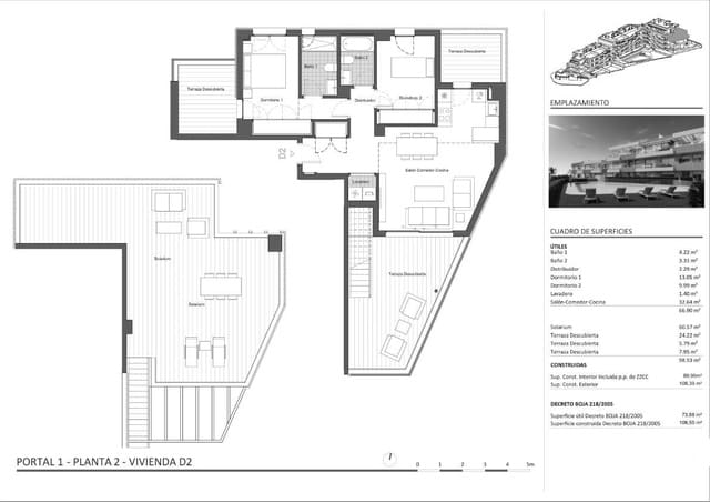 Piso de 2 habitaciones en Zona Calvario, Estepona en venta con piscina garaje - 560.000 € (Ref: 9700037)