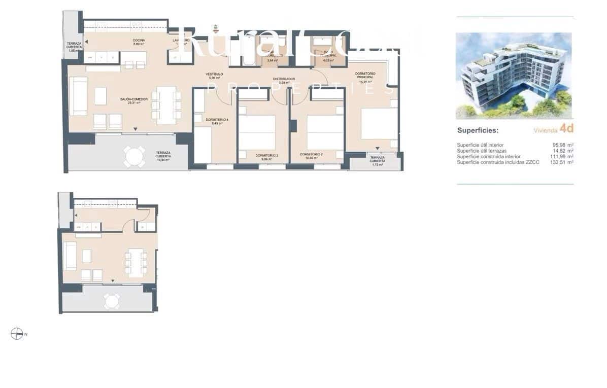 4 soveværelse Lejlighed til salg i Alicante by med swimmingpool garage - € 397.000 (Ref: 7452654)