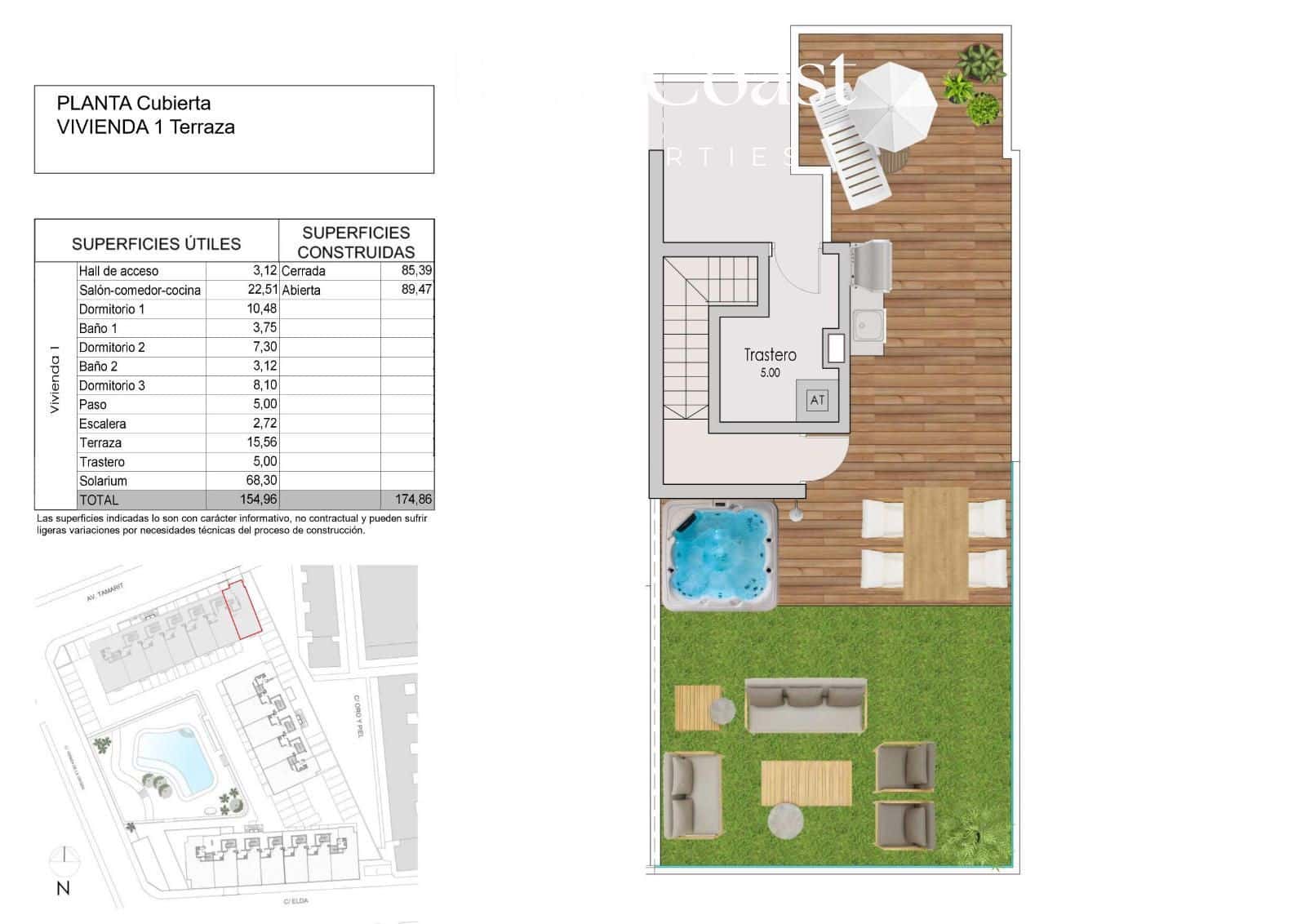 2 slaapkamer Penthouse te koop in Santa Pola met zwembad garage - € 420.000 (Ref: 8383992)