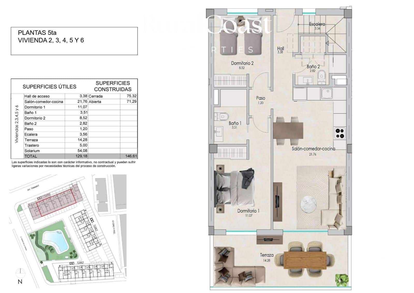 2 slaapkamer Penthouse te koop in Santa Pola met zwembad garage - € 420.000 (Ref: 8383992)