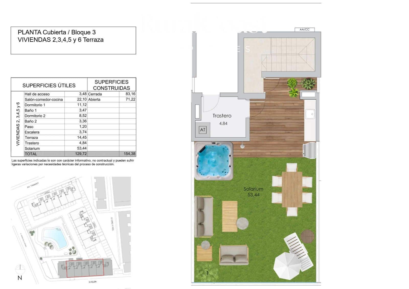 2 slaapkamer Penthouse te koop in Santa Pola met zwembad garage - € 420.000 (Ref: 8383992)