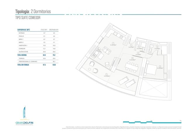 2 camera da letto Appartamento in vendita in Playa Poniente, Benidorm con piscina - 1.058.000 € (Rif: 9360737)
